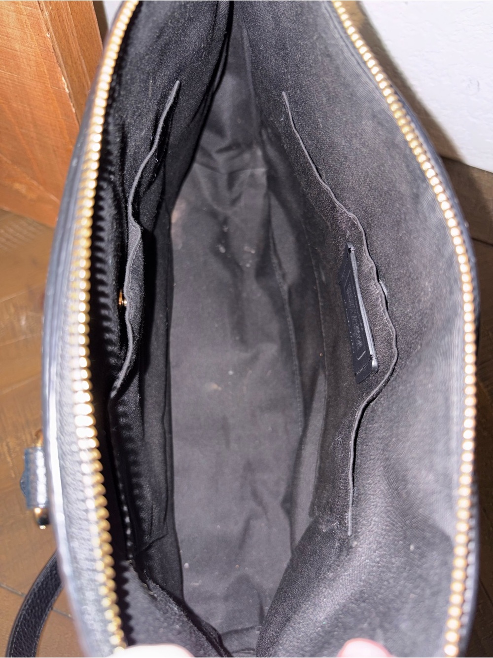 Coach Black Pebbled Leather Satchel with Gold Hardware and Strap - Picture 8 of 11